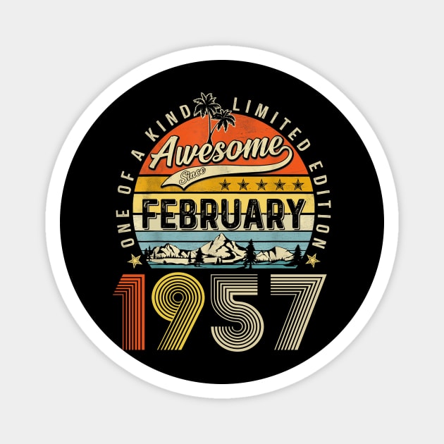 Awesome Since February 1957 Vintage 66th Birthday Magnet by PlumleelaurineArt